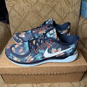 Rare Nike Free 5.0 Photosynthesis Obsidian Teal Floral Size 11 Shoes 724516-401